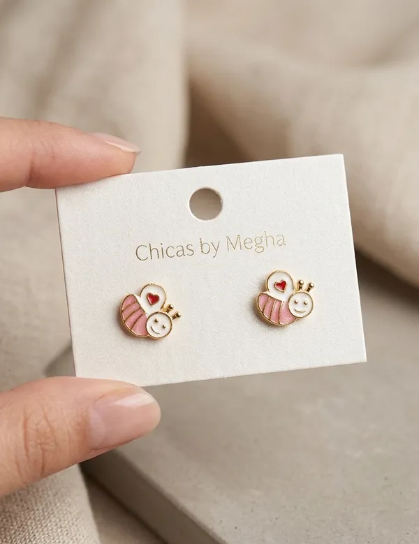 Gold_Enamel_Bee_Flutterheart_Stud_Earrings_For_Women
