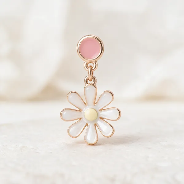 White_Enamel_Daisy_Drop_Stud_Earrings_For_Women
