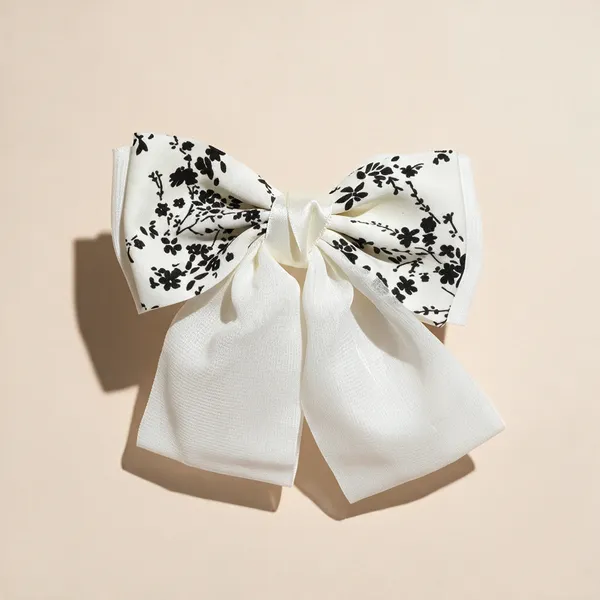 White_Satin_Floral_Bow_Hair_Clip_For_Women