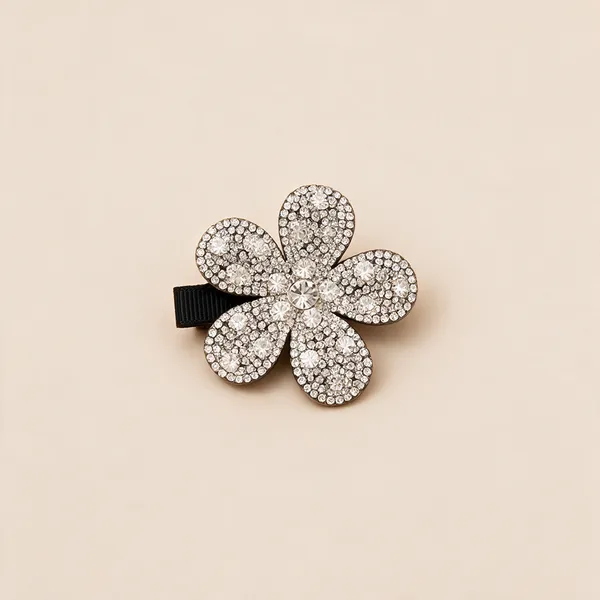 Black_And_Silver_Rhinestone_Crystal_Floral_Alligator_Hair_Clips_For_Women