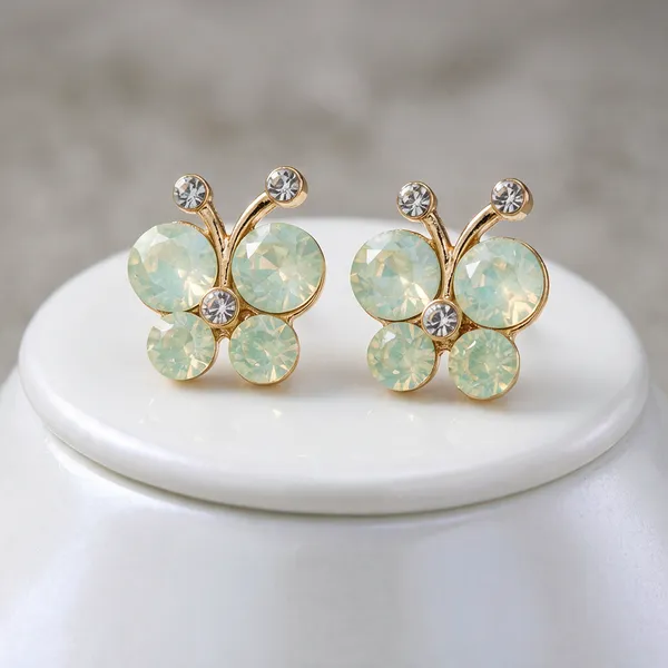 Gold_And_Sage_Green_Rhinestone_Crystal_Flutter_Butterfly_Stud_Earrings_For_Women