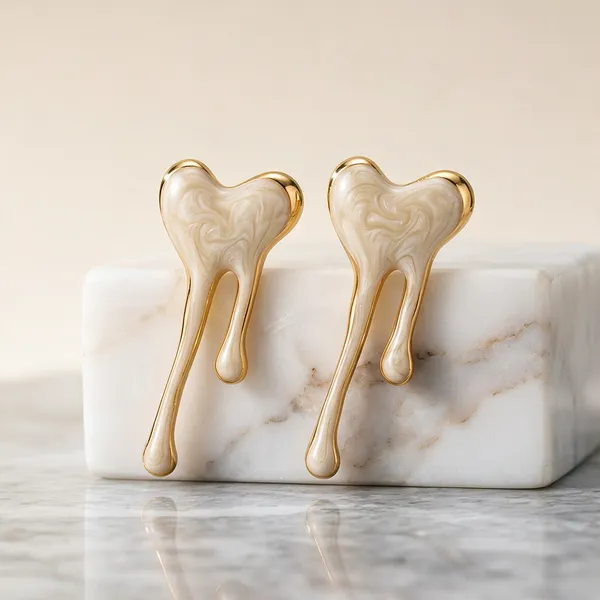 Ivory_Stainless_Steel_Liquid_Heart_Stud_Earrings_For_Women