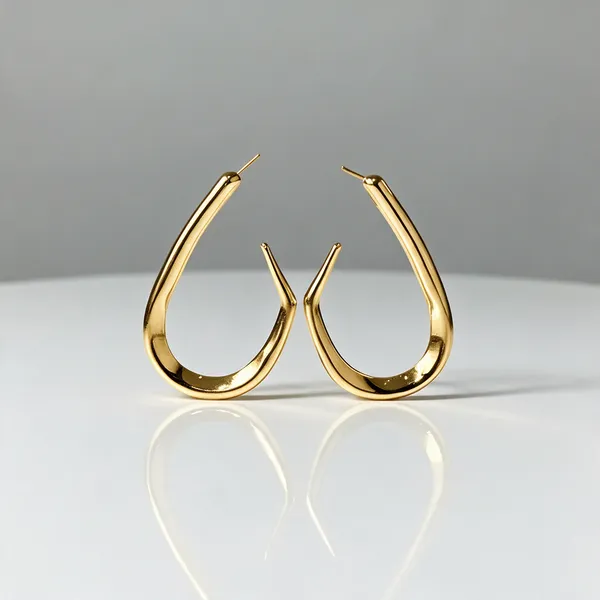 Gold_Stainless_Steel_Tapered_Hoop_Earrings_For_Women