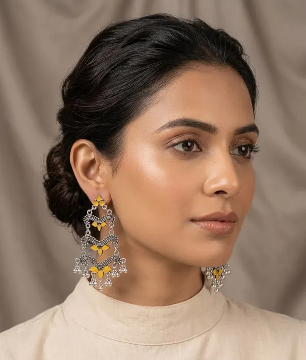 Black_Silver_Alloy_Chandelier_Earrings_For_Women