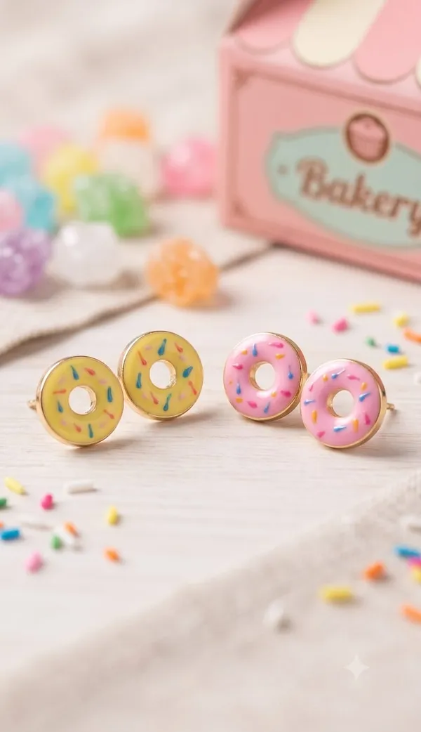 Gold_Alloy_Glazed_Enamel_Donut_Stud_Earrings_For_Women