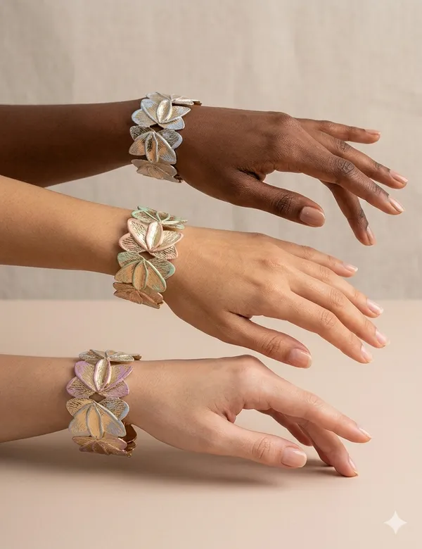 Gold_Enamel_Lotus_Blossom_Statement_Cuff_Bracelet_For_Women