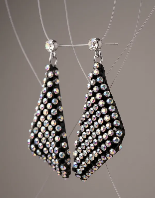 Gold_Black_Rhinestone_Geometric_Drop_Earrings_For_Women