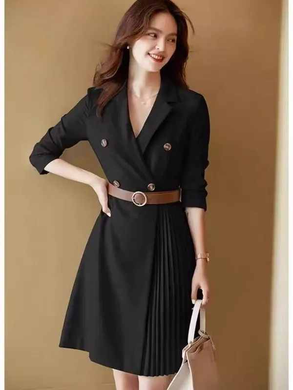 Black_Textile_Crepe_Midi_Dress_For_Women