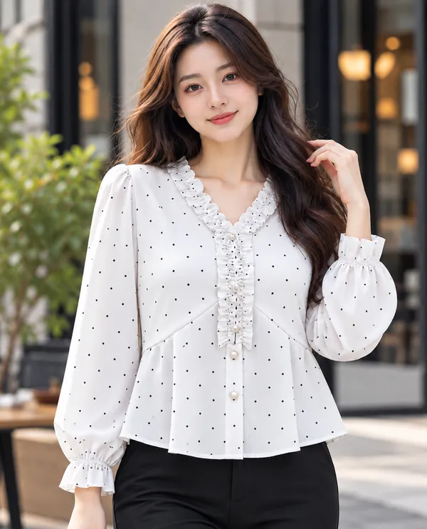 OFF_White_Polka_Dot_Relaxed_Fit_Top_for_Women