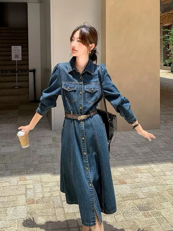 Dark_Denim_Shirt_Midi_Dress_For_Women