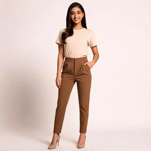 Brown_Textile_Crepe_Formal_Trouser_For_Women