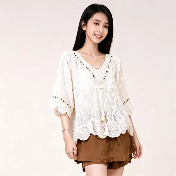 White_Cotton_Chikan_Lace_Relaxed_Fit_Top_For_Women