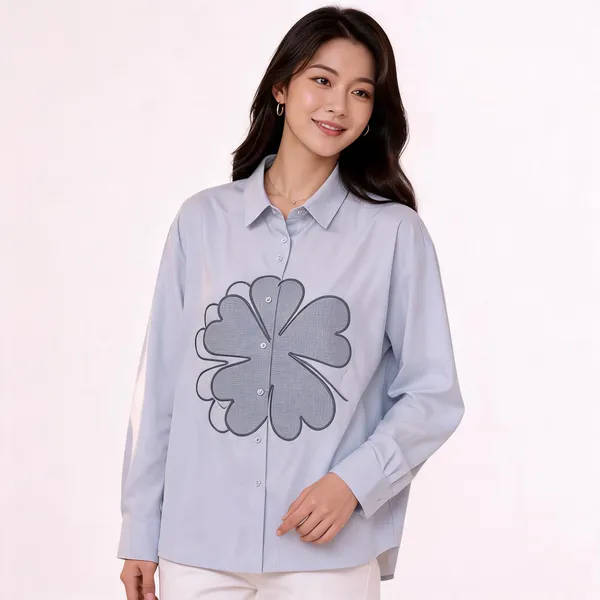 Blue_Stiff_Cotton_Oversized_Shirt_For_Women