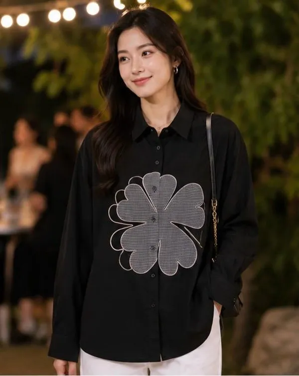 Black_Stiff_Cotton_Oversized_Shirt_For_Women