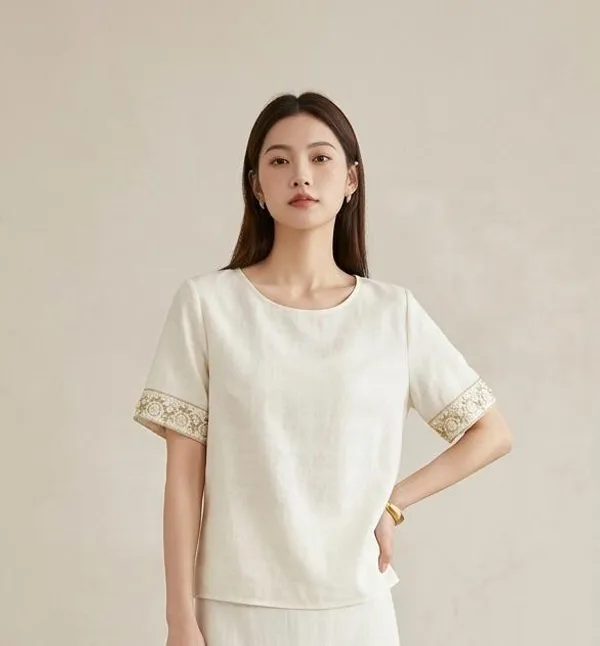 Off_White_Cotton_Blend_Top_For_Women