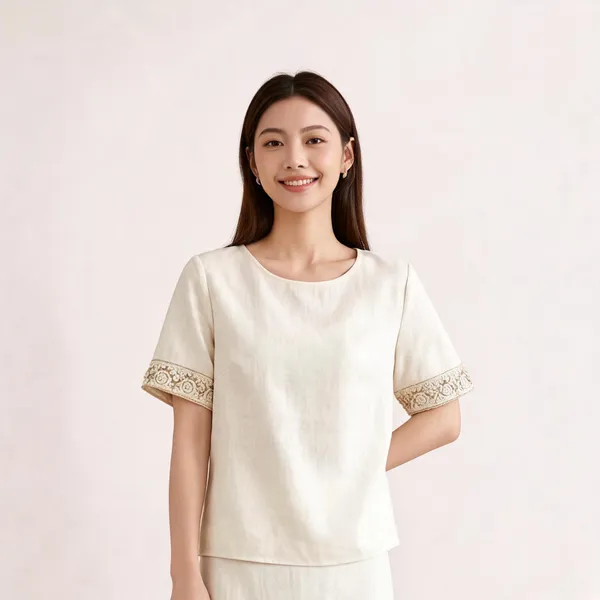 Off_White_Cotton_Blend_Top_For_Women