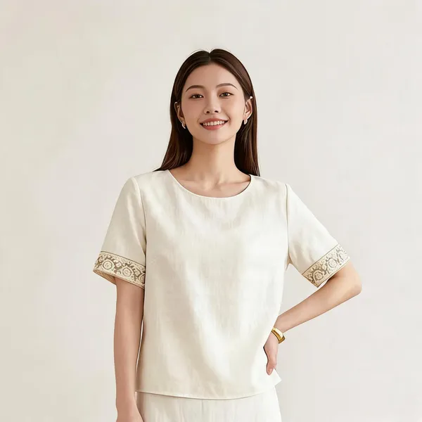 Off_White_Cotton_Blend_Top_For_Women