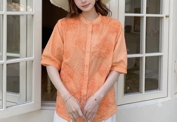 Orange_Cotton_Shirt_For_Women