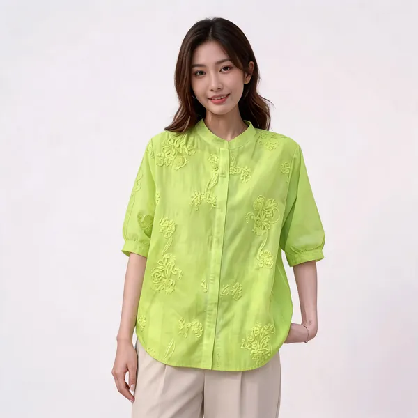 Fluorescent_Green_Cotton_Shirt_For_Women