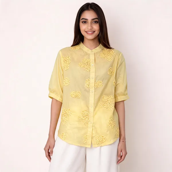 Yellow_Cotton_Shirt_For_Women