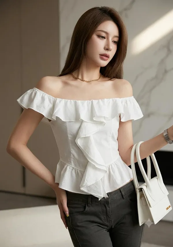White_Polycotton_Top_For_Women