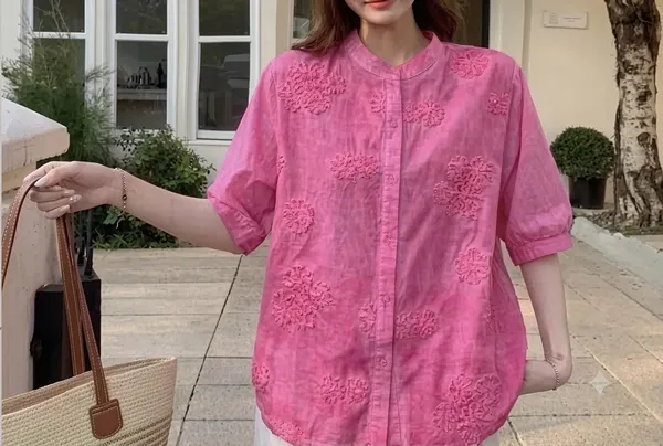 Hot_Pink_Cotton_Shirt_For_Women