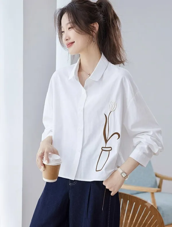 White_Stiff_Cotton_Shirt_For_Women