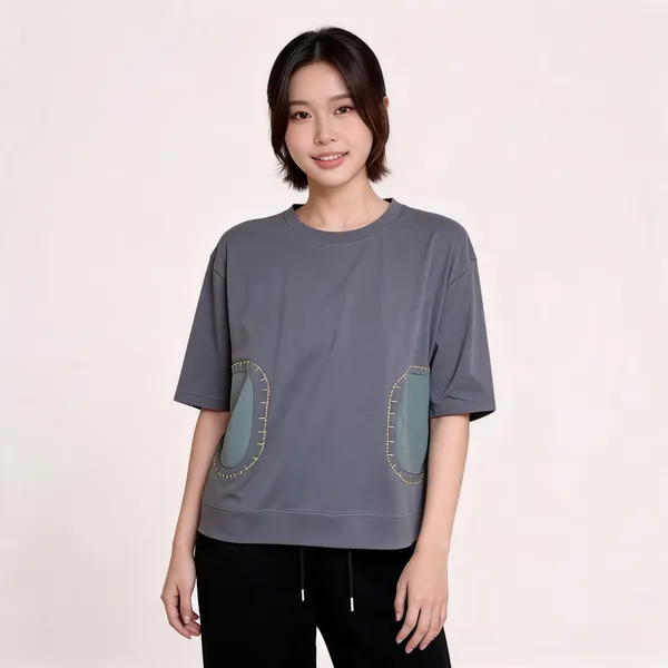 Grey_Viscose_T_Shirt_For_Women