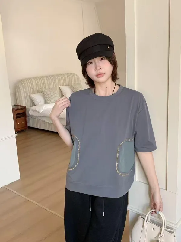 Grey_Viscose_T_Shirt_For_Women