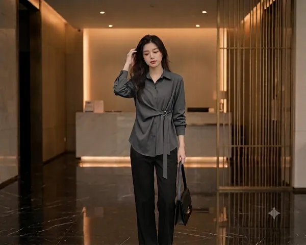 Dark_Grey_Crepe_Top_For_Women