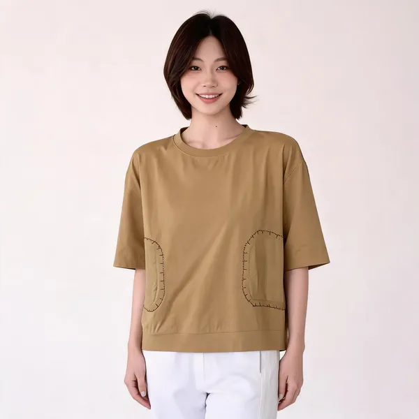 Brown_Viscose_T_Shirt_For_Women