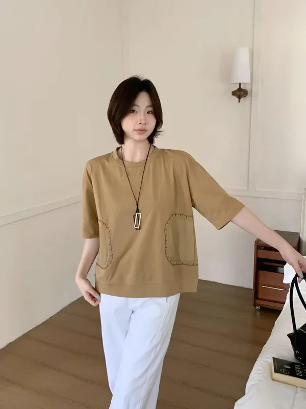 Brown_Viscose_T_Shirt_For_Women