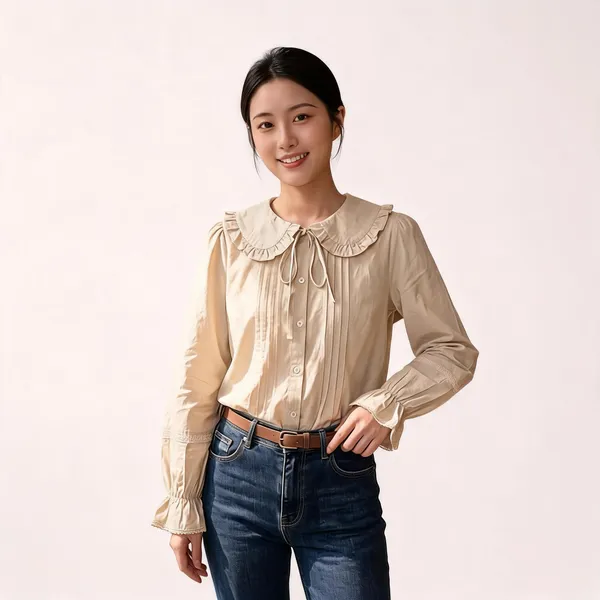 Beige_Cotton_Top_For_Women