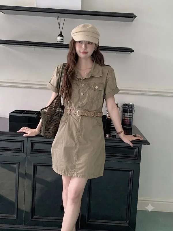 Dark_Beige_Denim_Midi_Dress_For_Women