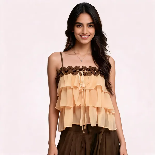 Light_Orange_Chiffon_Top_For_Women