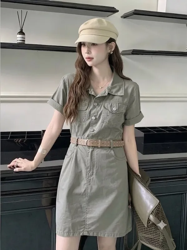 Green_Denim_Midi_Dress_For_Women