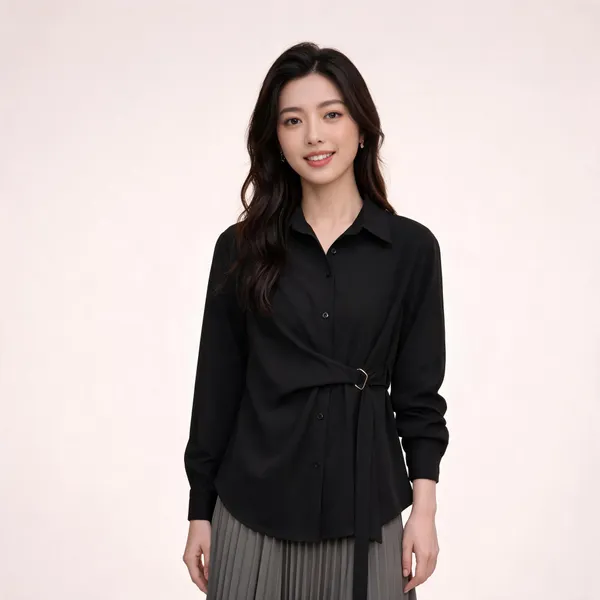 Black_Textile_Crepe_Top_For_Women