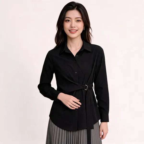 Black_Textile_Crepe_Top_For_Women