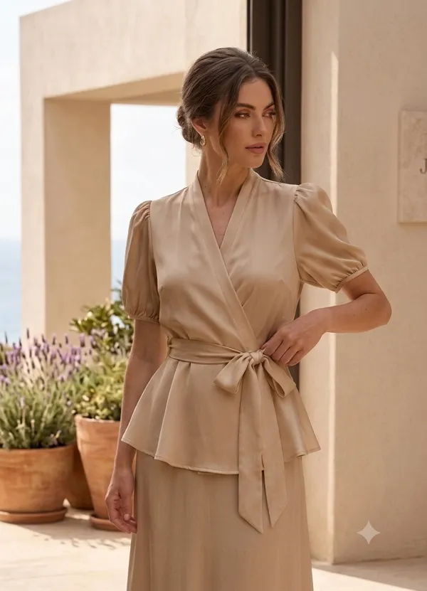 Beige_Satin_Top_For_Women