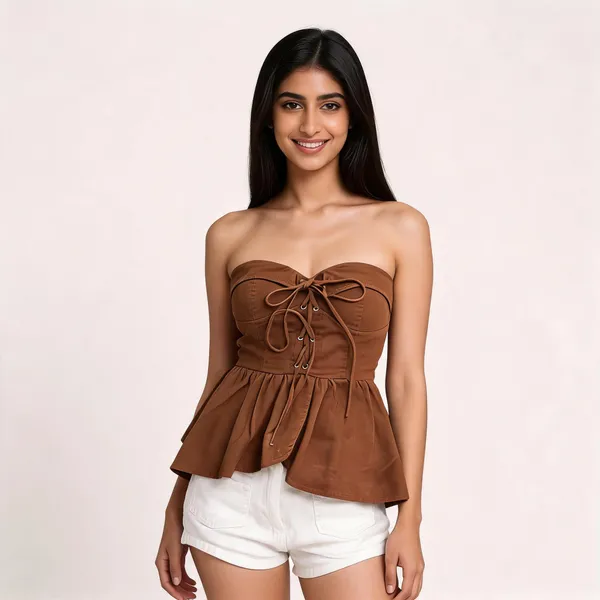 Brown_Denim_Top_For_Women