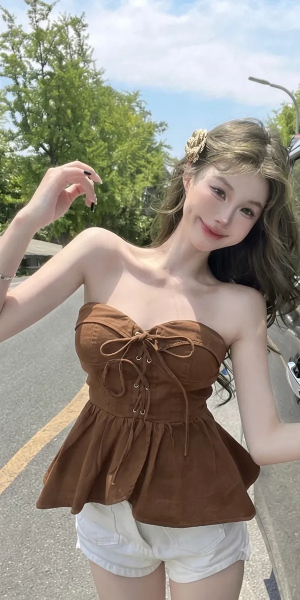 Brown_Denim_Top_For_Women
