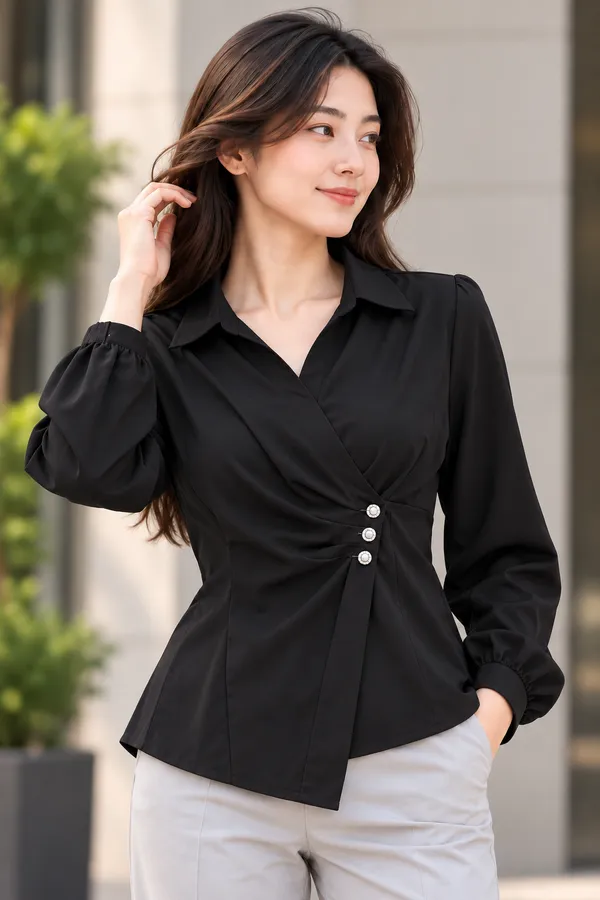 Black_Wrap_Style_Long_Sleeve_Top_for_Women