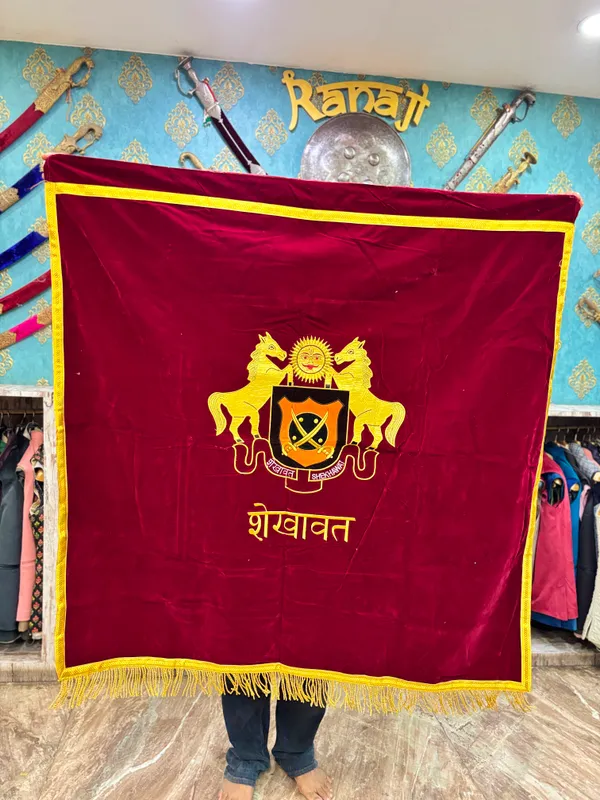 velvet_fabric__emrodry_flag_Shekhawat_Rajput