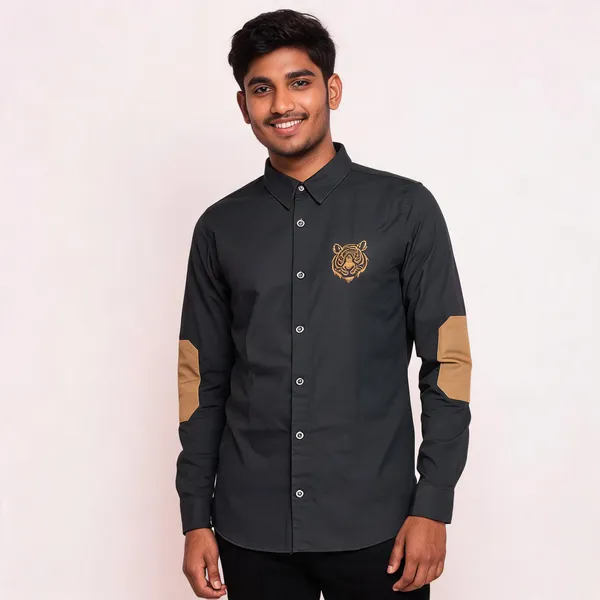 Black_Cotton_Regular_Fit_Rajputana_Tiger_Embroidered_Shirt_For_Men