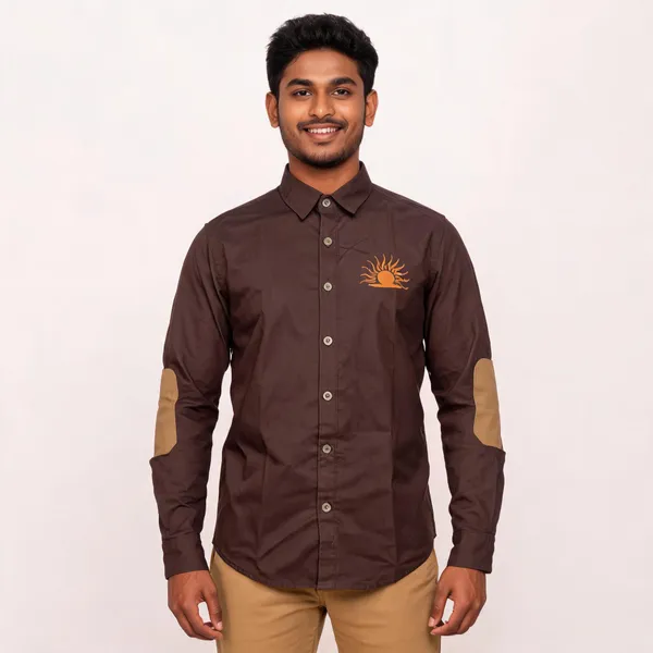 Brown_Cotton_Regular_Fit_Maharana_Sun_Embroidered_Shirt_For_Men
