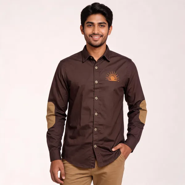 Brown_Cotton_Regular_Fit_Maharana_Sun_Embroidered_Shirt_For_Men