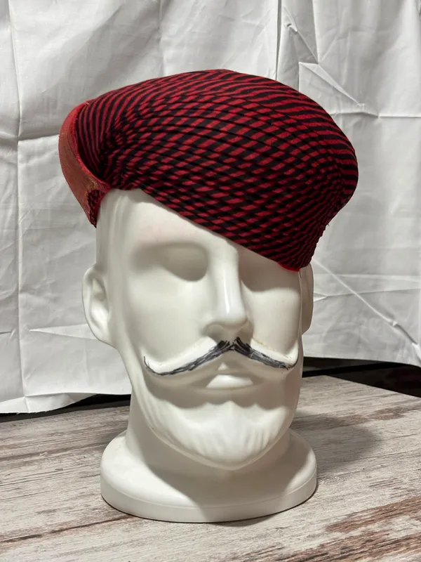 cotton_fabric_Red_And_Black_Patterned_Turban_Style_TARBAN_for_Men