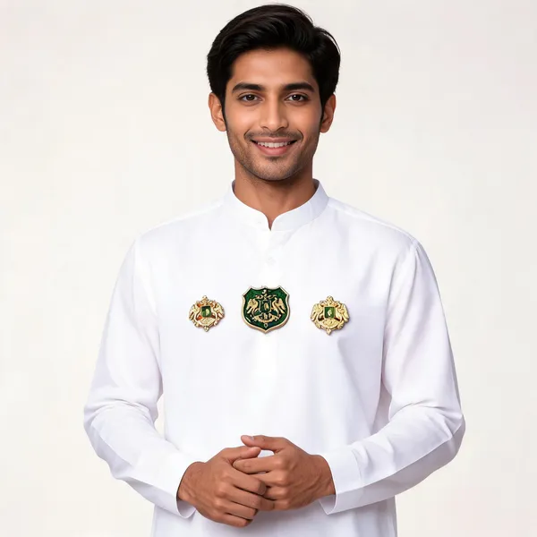 Gold_And_Green_Metal_Shield_Crest_Emblem_Set_For_Men