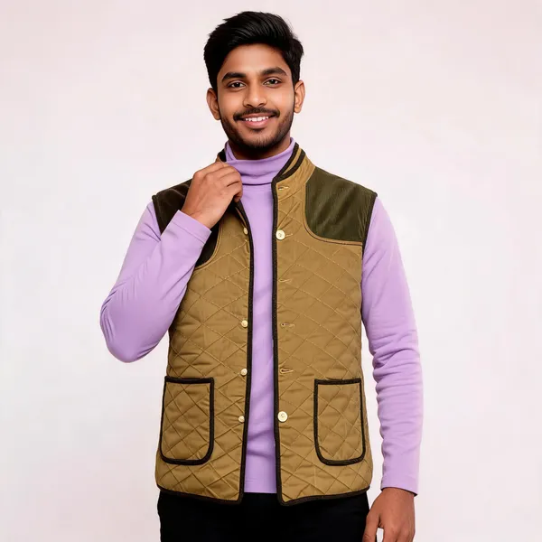 Mustard_Matty_Fabric_Quilted_Sleeveless_Waistcoat_For_Men
