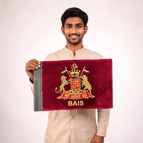Velvet_Red_Bais_Rajput_Embroidered_Car_Flag